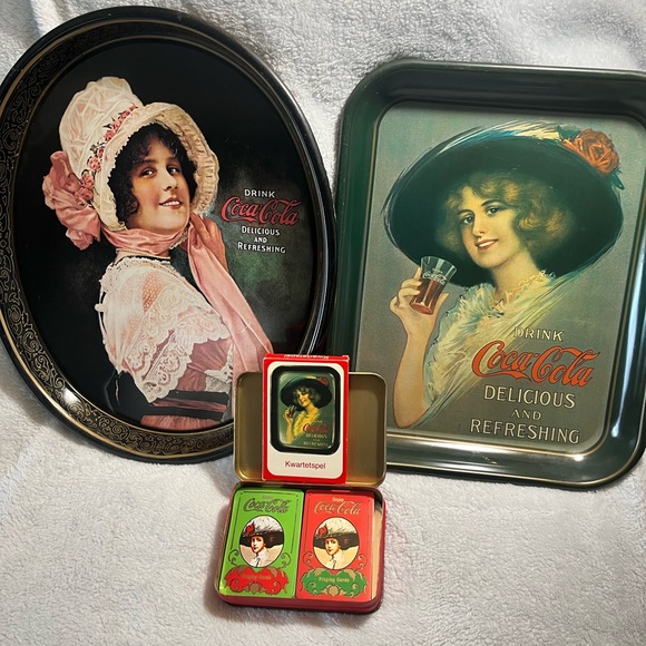 Antique Coca -Cola Serving trays with rare playing cards - Picture 8 of 9